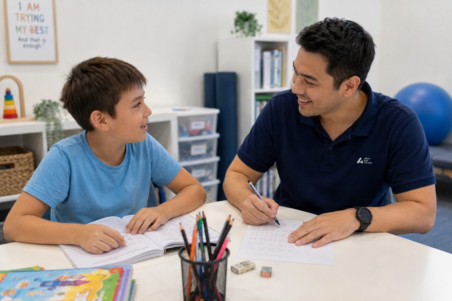 One-on-one handwriting support session